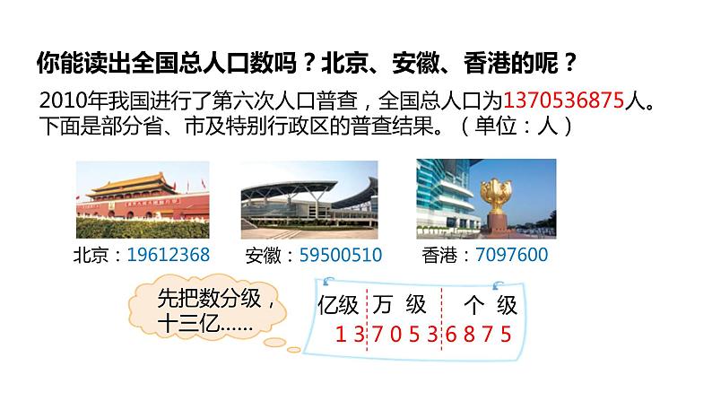 北师大版四年级数学上册 1.3人口普查 课件05