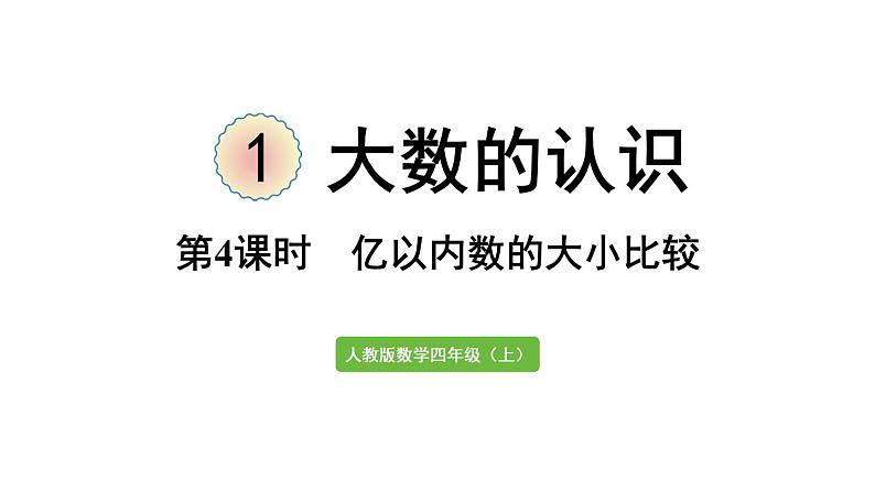 四年级上册数学课件-1  大数的认识第4课时 亿以内数的大小比较人教版01