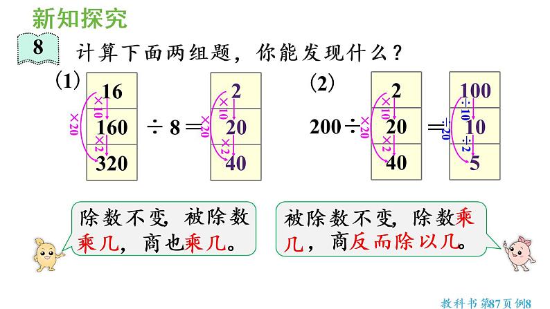 四年级上册数学课件-6 除数是两位数的除法2. 笔算除法第6课时  商的变化规律人教版第6页