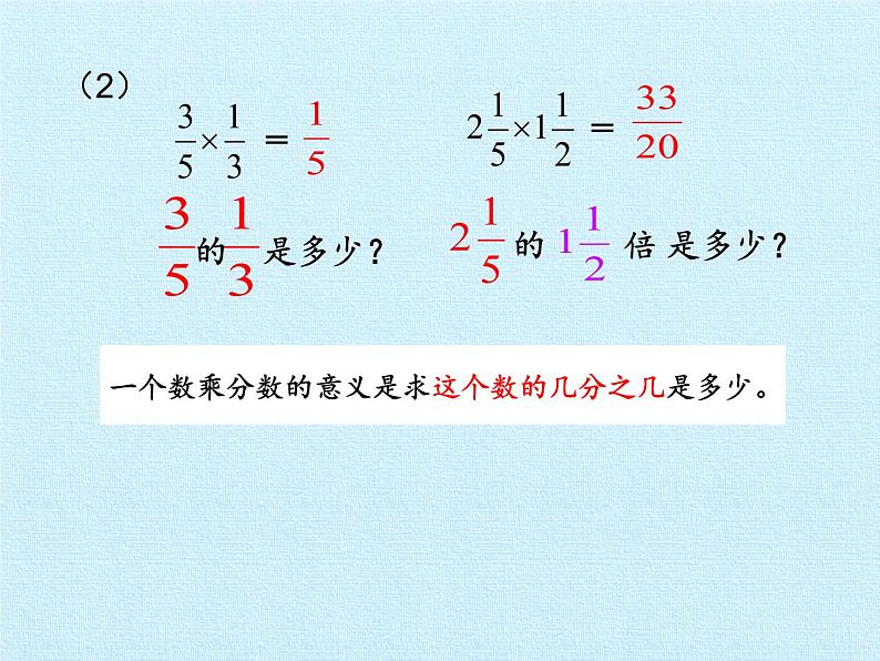 五年级数学上册 四 小手艺展示——分数乘法 复习课件 青岛版（五四制）第4页