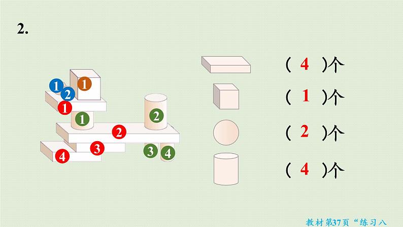 人教版一年级数学上册 4认识图形（一） 练习八 课件第8页