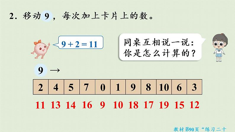 人教版一年级数学上册 8 20以内的进位加法 练习二十 课件第8页