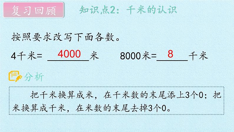 三年级数学上册-三 绿色的田野——长度与重量 复习课件｜浙教版第6页