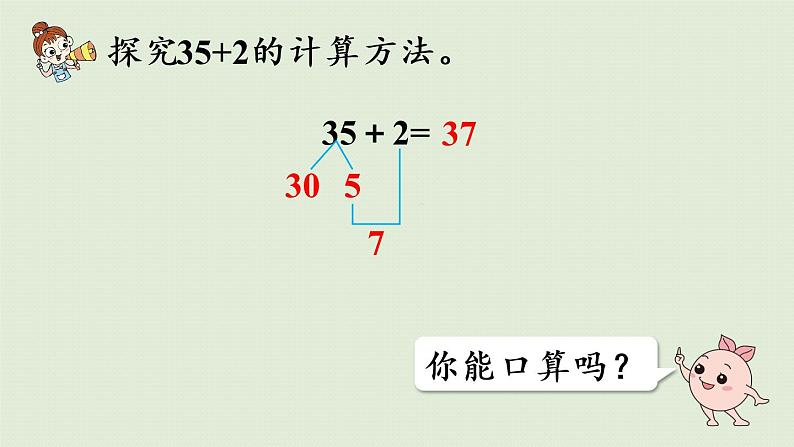 人教版二年级数学上册 2.1.1 两位数加一位数（不进位）课件06