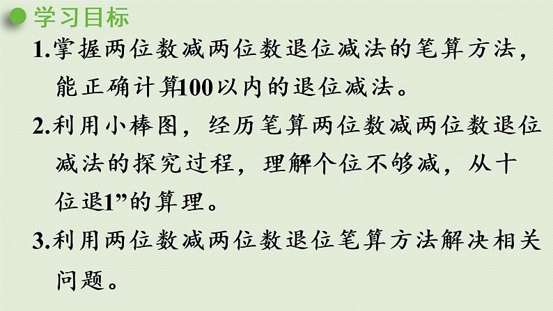 人教版二年级数学上册 2.2.2 两位数减两位数（退位）课件第2页