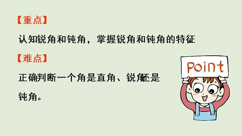 人教版二年级数学上册 3.3 认识锐角和钝角 课件第3页