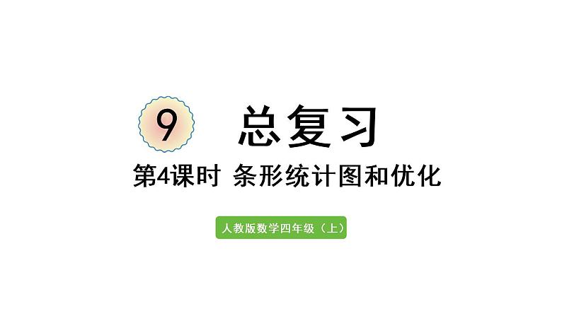 四年级上册数学课件-9 总复习第4课时  条形统计图和优化人教版01