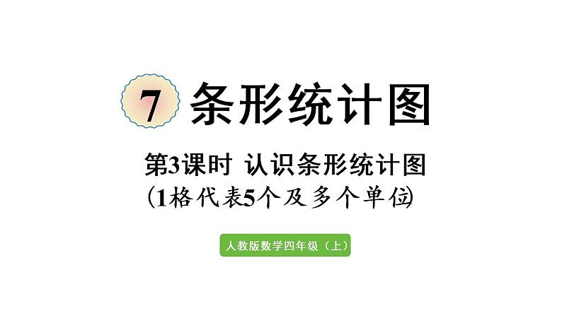 四年级上册数学课件-7条形统计图第3课时 认识条形统计图（1格代表5个及多个单位）人教版01