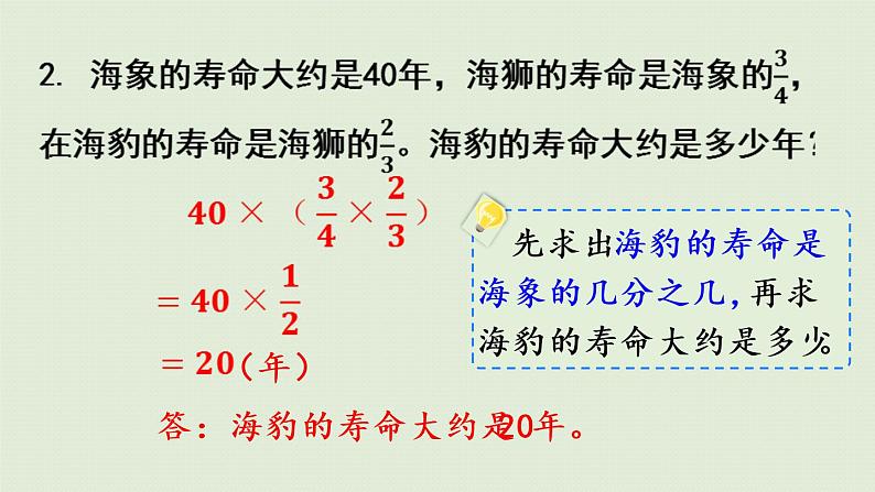 人教版六年级数学上册 1 分数乘法 练习三 课件06