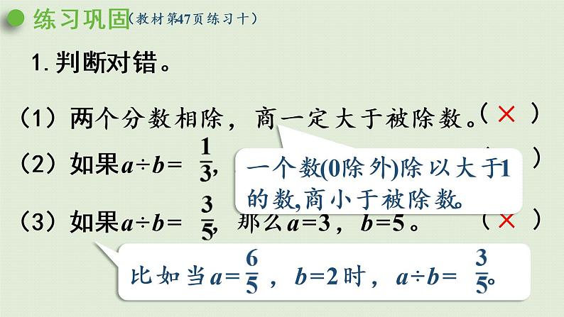 人教版六年级数学上册 3 分数除法 练习十 课件03