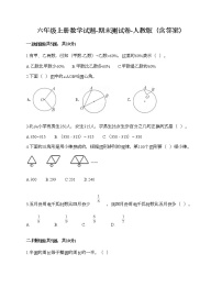 六年级上册数学试题-期末测试卷-人教版（含答案） (2)