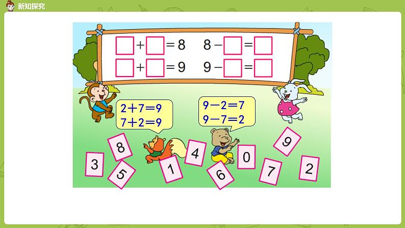 苏教版一年级数学上册 第8单元 第11课时《得数是8、9的加法和8、9减几练习》课件05