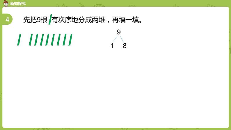 苏教版一年级数学上册 第七单元《分与合》第5课时《9的分与合》课件第4页