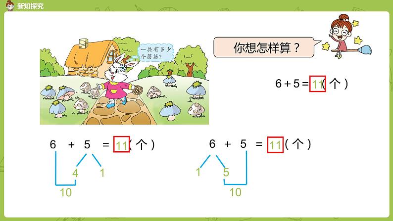 苏教版一年级数学上册 第10单元 第7课时《6、5、4、3、2加几》课件第5页