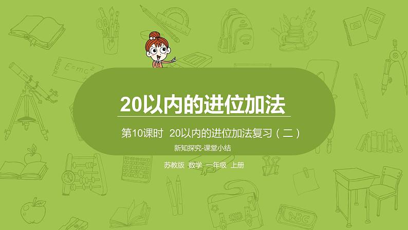 苏教版一年级数学上册 第10单元 第10课时《20以内的进位加法复习（二）》课件第1页