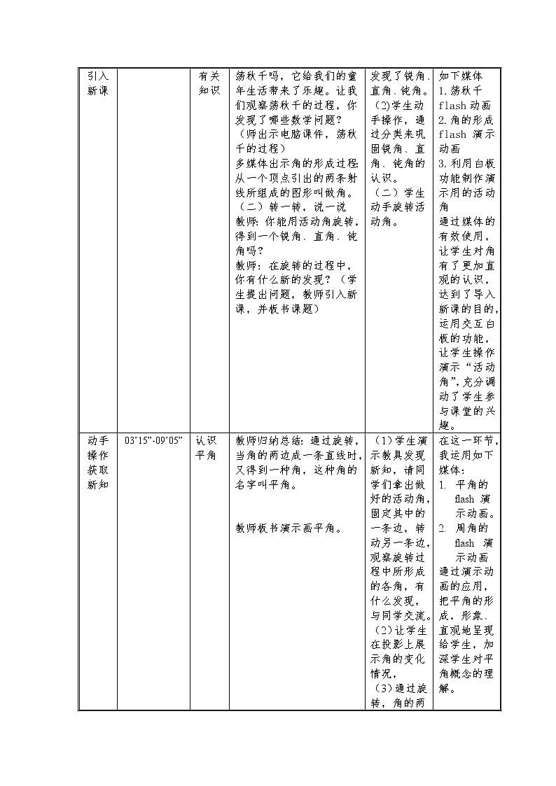 四年级上册数学教案-2.4旋转与角北师大版第2页