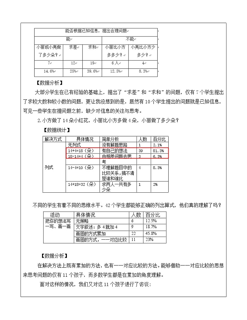 苏教版数学二年级上册 一 100以内的加法和减法（三）_简单的加减法 求比一个数多（少）几的实际问题 教案第3页