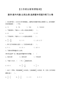 【小升初分班专项特训】数学-数与代数-比和比例-选择题  专项提升练习B卷（通用版，含答案）