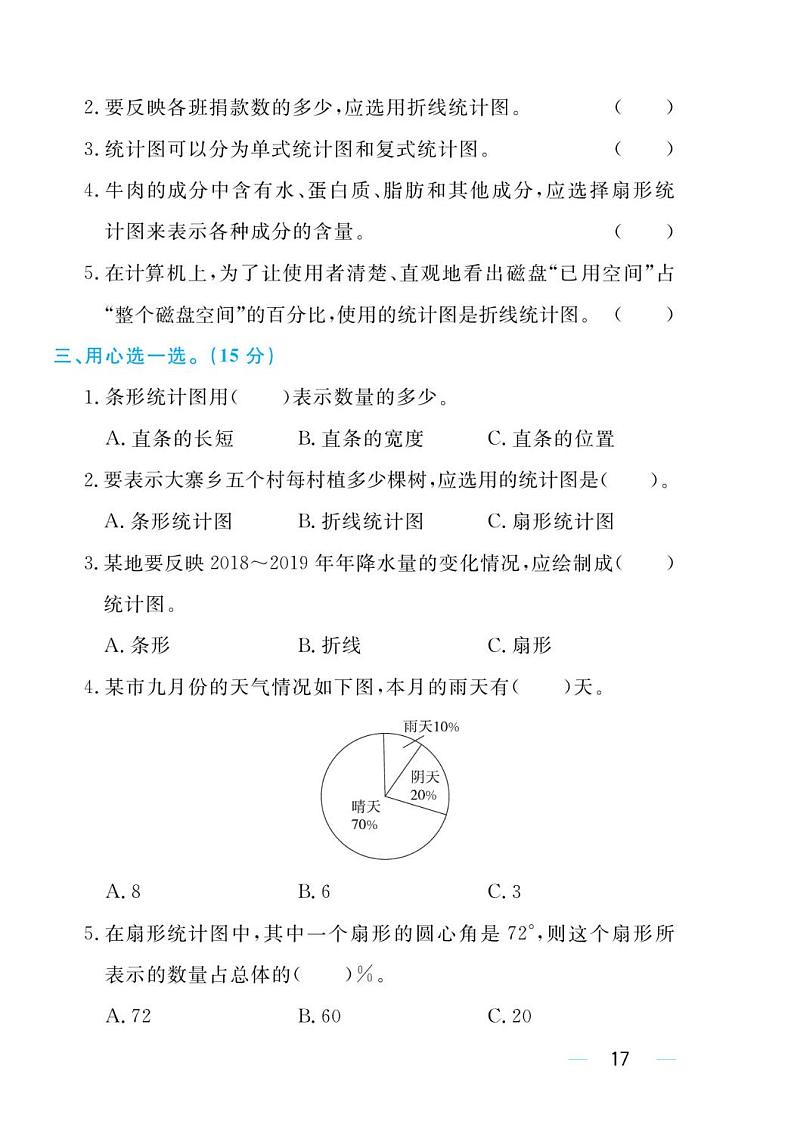 人教版六年级数学上册 第七单元检测卷第2页