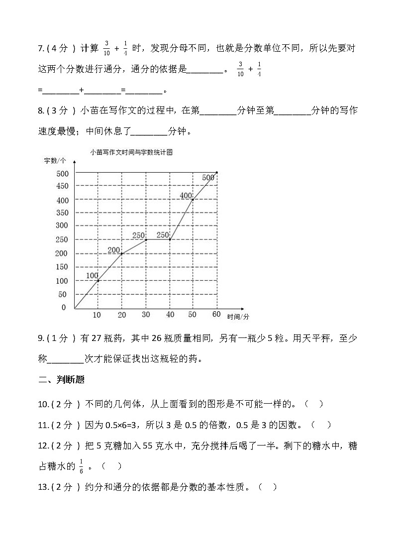 人教版五升六数学暑期衔接集训卷（二）含答案第2页
