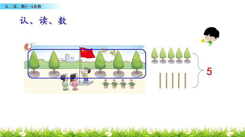 1.1 认、读、数1〜5各数 课件 西师大版数学一年级上册第7页