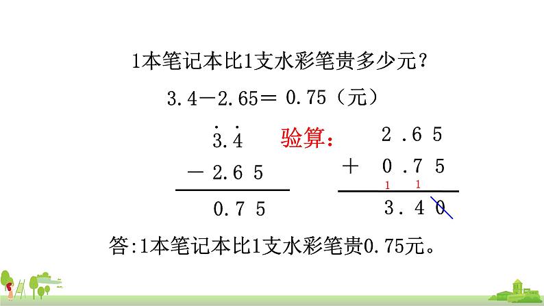 苏教版数学五年级上册 4.2《 小数的加减法（2）》PPT课件05