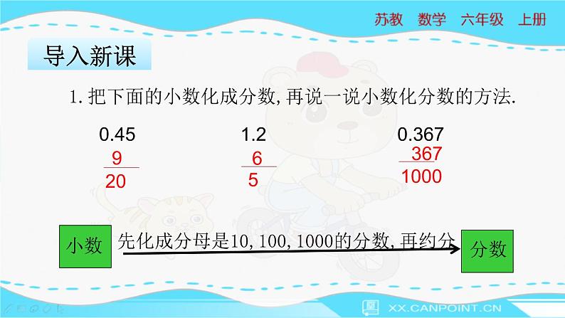 苏教版数学六年级上册 6.2《百分数与小数的互化》PPT课件第4页