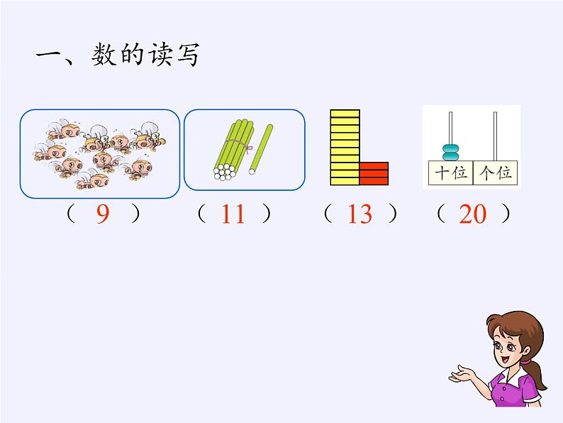 一年级数学上册教学课件-9.总复习4-人教版(共17张PPT)第2页