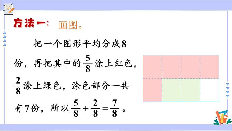 三年级数学上册课件 7.3 简单的分数加减法 苏教版（38张PPT)第6页