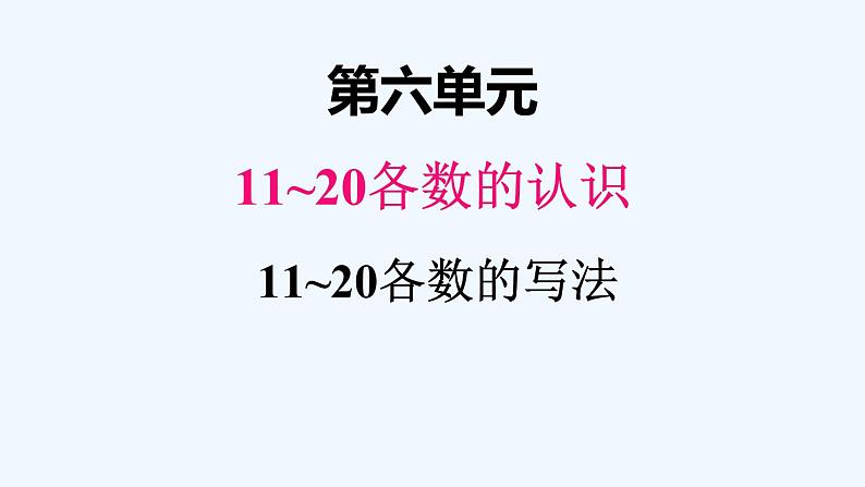 人教版数学一年级上册六、2 11~20各数的写法 课件第1页