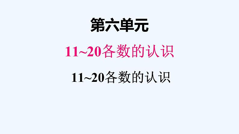 人教版数学一年级上册六、1 11~20各数的认识 课件01