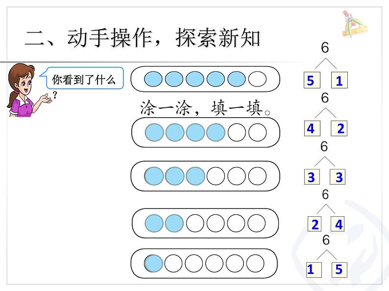 苏教版一年级上册数学七 6、7的分与合 课件第3页