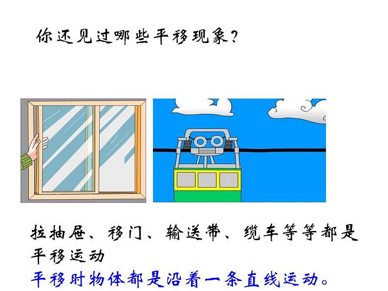 苏教版数学三年级上册 六 平移、旋转和轴对称_平移和旋转现象 课件05