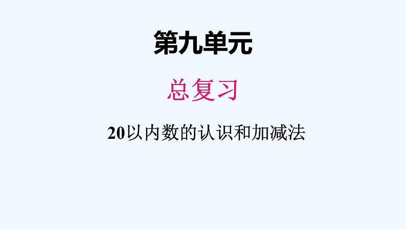 人教版数学一年级上册九、1 20以内数的认识和加减法 课件第1页