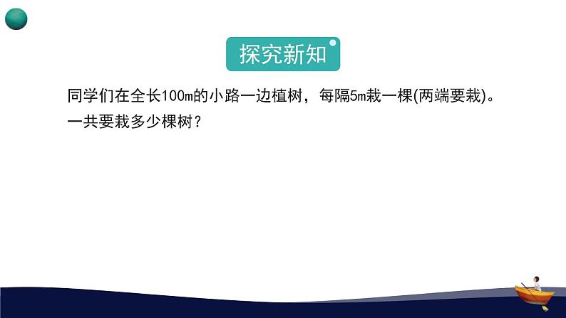 人教版五年级数学上册 _第七单元_1_《植树问题（两端栽树）》教学课件第2页