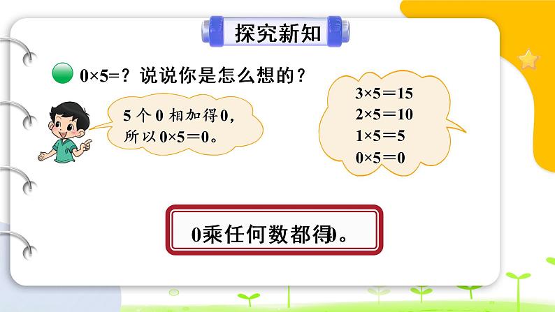 北师大版三年级上册数学 6.5《 0x5=？》课件06