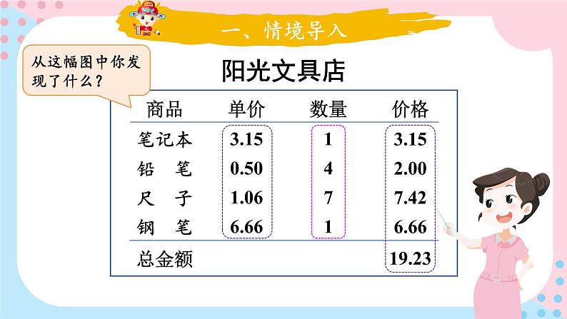 北师大版三年级上册数学 8.1《 文具店》课件第3页