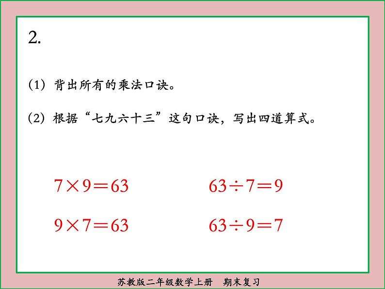 苏教版二年级数学上册期末复习课件PPT04