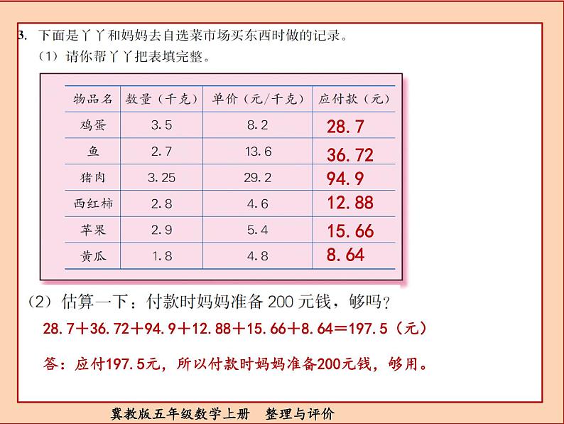 冀教版五年级数学上册整理与评价课件PPT第5页