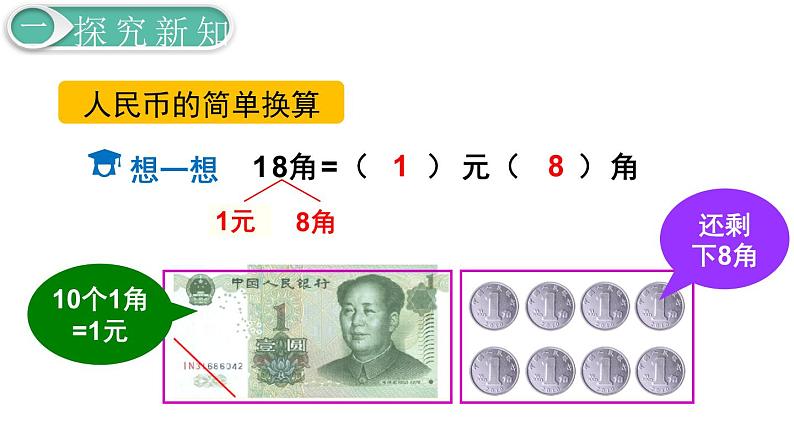 人教版数学一年级下册第5单元  认识人民币课件—— 简单的计算（1）06