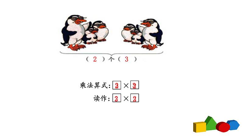 人教版二年级数学上册第四单元精品教案、课件、学案、课堂达标 课题名称：2.4.2乘法的初步认识练习课03