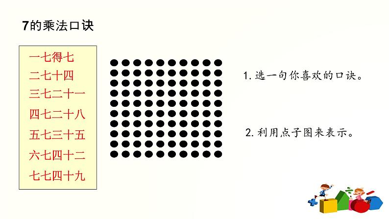 人教版二年级数学上册第六单元精品教案、课件、学案、课堂达标 课题名称：2.6.1《7的乘法口诀》05