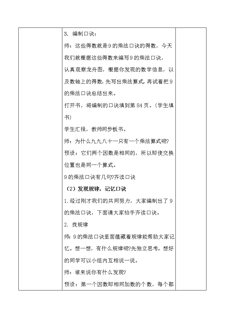 人教版二年级数学上册第六单元精品教案、课件、学案、课堂达标 课题名称：2.6.4《9的乘法口诀》03