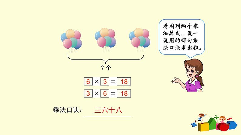 人教版二年级数学上册第九单元精品教案、课件、学案、课堂达标 课题名称：2.9.2总复习--表内乘法06