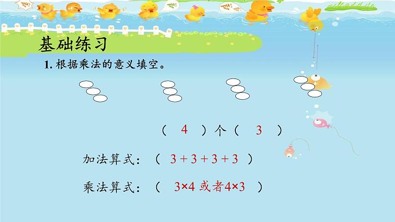 人教版数学二年级上册第4单元《表内乘法（一）——整理和复习》课件第7页