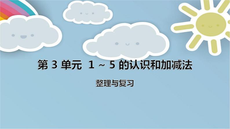 人教版数学一年级上册《1~5的认识和加减法——整理和复习》课件第1页