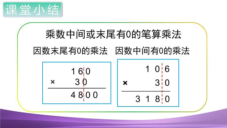 人教数学四上第2课时 因数中间或末尾有0的笔算乘法课件PPT08