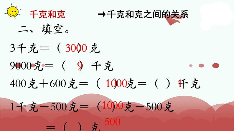 苏教版三年级上册数学第4课时 千克和克补充练习课件PPT04