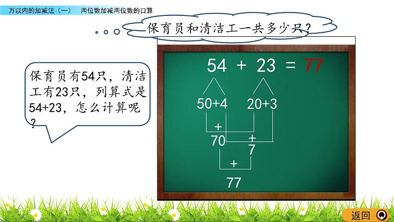 二年级下册数学课件-4.1 两位数加减两位数的口算 青岛版（2014秋）(共15张ppt)第5页