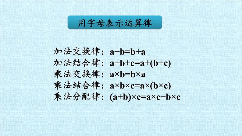 苏教版数学五年级上册 八 用字母表示数 复习 课件04